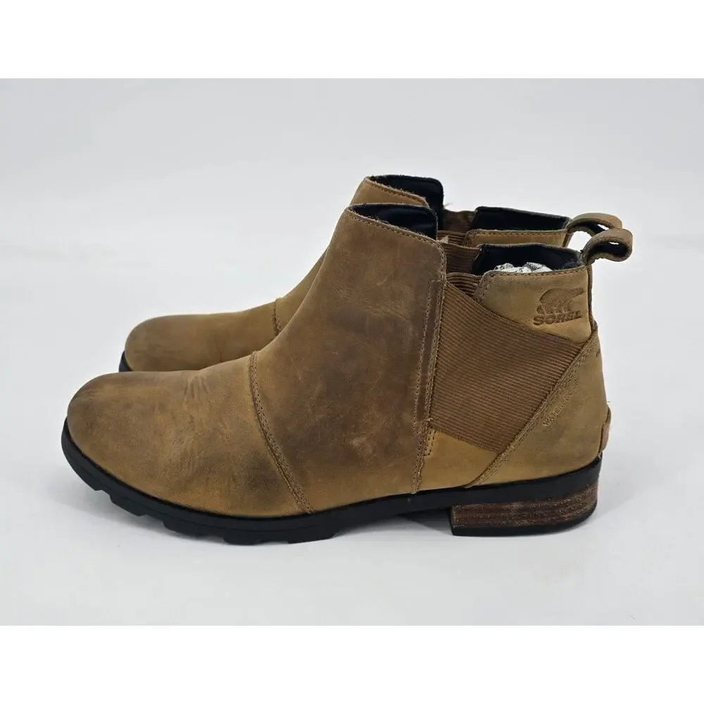 Sorel‎ Emelie Chelsea Waterproof Leather Boots - Tan - 11